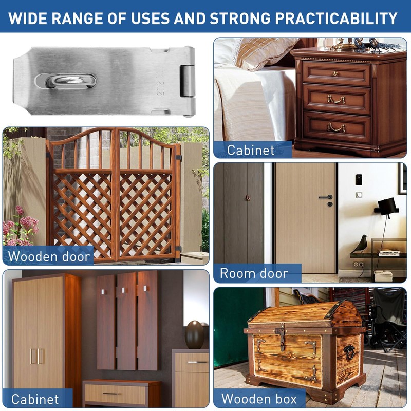 SUS304 Stainless Steel Shed Lock Hasp Door Lock with Padlock,