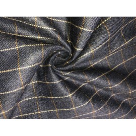 Suiting Fabric Made in Huddersfield,England Wool X Tweed Available in 3 Colors Teal, Blue and Navy[16873/74/75] Navy Blue