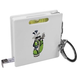 Azeeda 'Golf Bag Filled with Clubs' Keyring Tape Measure/Spirit Level Tool (KM00037905)