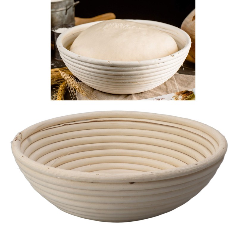 Round Bread Proofing Basket with Liner Cloth Dough Rising Rattan