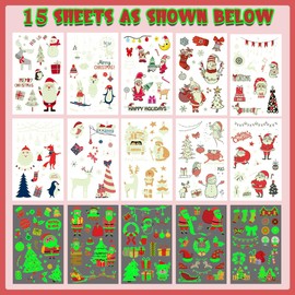 Children's Christmas Statoos, 15 Sheets Glitter Tattoos, Advent Calendar Filling, Children, Santa Gifts Children, Small Gifts, Advent Calendar, Children, Christmas Small Items