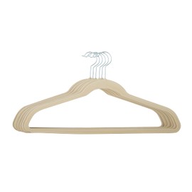 Simplify Extra Wide 21” Velvet Coat Hangers | 6 Pack | Slim Design | Heavy Duty | Holds 10 Pounds | Closet Organization | Shirt & Clothes | Ivory