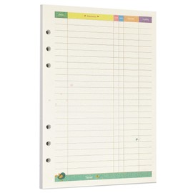 Zelten 45 Sheets 90 Pages Colorful Loose Leaf Punched Paper Refills Paper for 6 Hole Binder Personal Organizer Diary Notebook Refillable Planner (A5, Fairy Tale Financial)