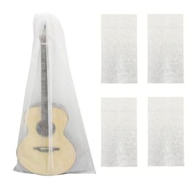 CCeCCe 4 Pack Guitar Dust Cover Storage Bag Non-Woven Fabric Breathable Dust-Proof Coating Sleeve Protector Covers for Acoustic Guitars Electric Bass Upright Stand 120cmx60cm 47"x23.5"