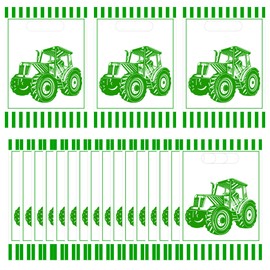 Atsmbiye 50 Tractor Goodie Bags Farm Green Tractor Themed Birthday Grapple game Baby Party Supplies Favors Decorations Candy Bag