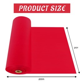 CXPSINC 54 Inch X 200 Feet Plastic Table Cover Roll Disposable Tablecloth with Slide Cutter for All Type/Shape Tables | Picnic, Party, Banquet, Birthdays, Weddings (Red)
