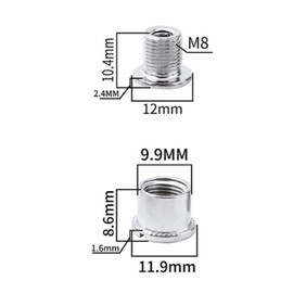 Set of 5, Bicycle Chainring Bolts, M8 Steel, Le Chainring Bolt for Road Bikes, Mountain Bikes (Silver B-Double Disk)