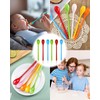 QLEUIFT Pack of 6 Colourful Length Plastic Spoons, Coffee Spoons,
