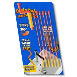 2025 New Upgrade Drain Snake Hair Drain Clog Remover Tool - Flexible Sink Drain Cleaner for Toilet Sewer Shower Kitchen Bathroom Tub Clogged Remover Tool, 6 Wands and Removable Handle