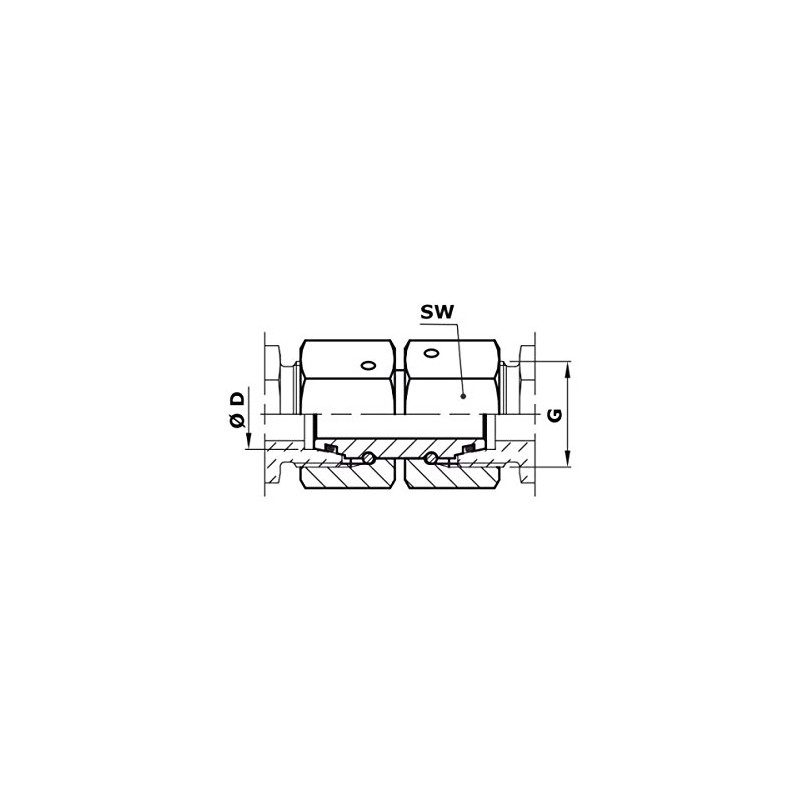 Hydraulic Screw Connection Straight Intermediate Connector with Sealing Cone 12L
