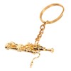 Mini Bassoon Shape Key Chain Adorable Brass Key Ring Pendant