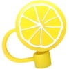 Yellow lemon Straw Cover Cap Reusable Silicone Straw Toppers Drinking