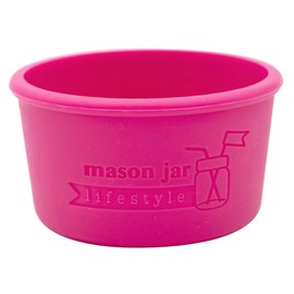 Mason Jar Lifestyle 4oz Silicone Sleeves/Jackets for Protecting Small Ball, Kerr, Quilted Canning Jars (Berry Pink, 2 Pack)