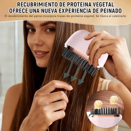 Mini Alisador, Mini Peine Alis ador Portátil, Mi ni Cepillo Alisador de Pelo Portatil, Straightener Comb 3 Ajustes de Temperatura, Peine Alisador de C