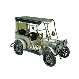 Ansimple Tin Style Classic Car Miniature Antique Retro Decoration Display Figurine Decor Miscellaneous Goods (White)