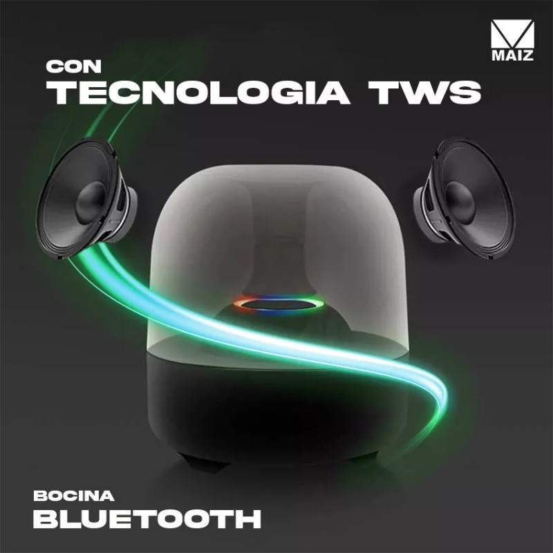 Maíz 5pzs Bocina Bluetooth Inalambrica Lampara Luz Led Recargable