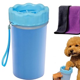 Limpia Patas para Perros, 2 Piezas (Vasos De Lavado De Pies, Toallas), Limpiador De Patas para Perro,Uso Domstico y Exterior, Limpieza Cmoda y...     