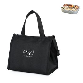 Cool Bag Small Foldable Small Cool Bag for On the Go Lunch Bag Insulated Cooler Bag Freezer Bag Zip Cool Bag for Work, School, Excursion Food Transport Black (Small Size)