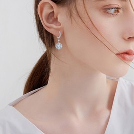 Celtic Knot Earrings 925 Sterling Silver Abalone Shell Celtic Drop Earrings for Women Witch Knot Hanging Earrings Protection Jewellery Gift for Women Girls Band, Sterling Silver