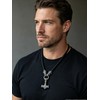 Viking Wolf Necklace with Thor's Hammer Pendant, Norse Mythology Theme,