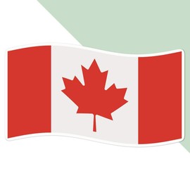 Large 210mm 'Waving Canadian Flag' Permanent Sticker Decal for Cars/Windows/Bins/Walls etc (DW00104734)
