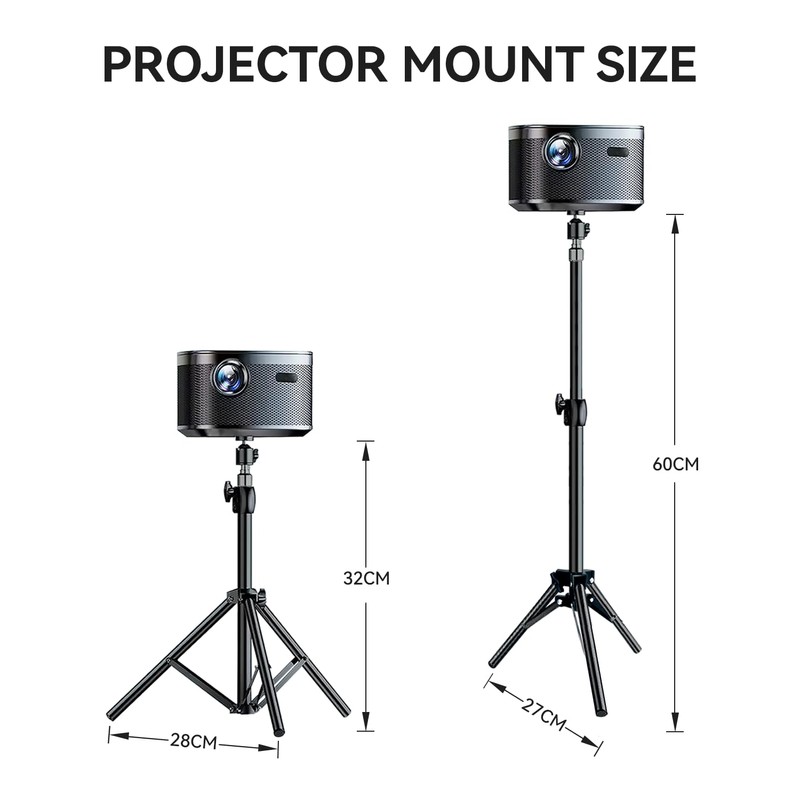 Gwezmxs Projector Stand Height Adjustable 32-60 cm, Projector Tripod 1/4
