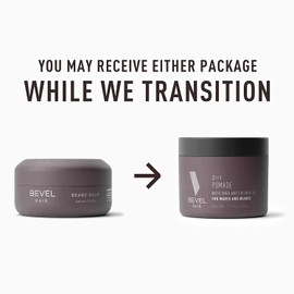 Beard Balm & Hair Pomade by Bevel with Coconut Oil and Shea Butter, Beard Care for Men, 1.7 oz (Packaging May Vary)