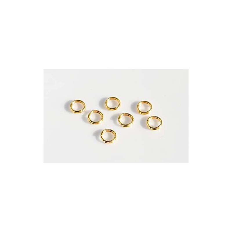 Set 50 Stainless Steel Gold Plated 5mm Split Jump Rings