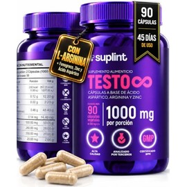 TESTO Suplemento para Hombre con L-Arginina, Fenogreco y Zinc, 90 Cápsulas