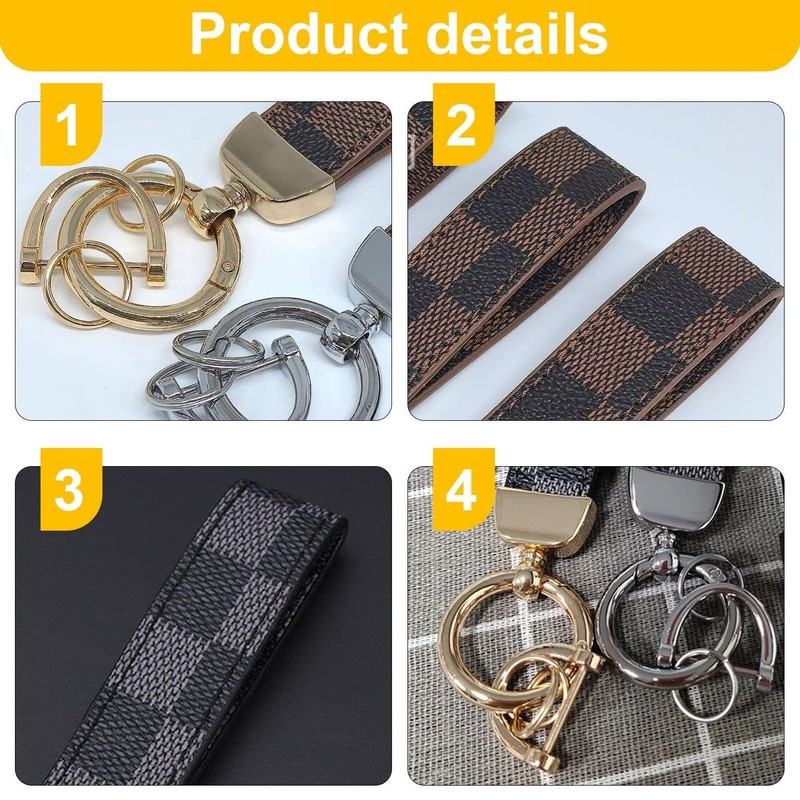 4Pcs Car Keychains, 4Pcs Small Screwdrivers, Leather Keychains, Universal Keychains,
