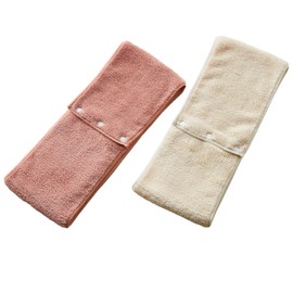 Top-sangyo 76003700 Hand Towel, Twirling Hand Towel, Set of 2 Colors, Snap Buttons, Microfiber, 5.9 x 31.5 inches (15 x 80 cm), Absorbent, Quick Drying, Kindergarten, Nursery, Kitchen, Children's