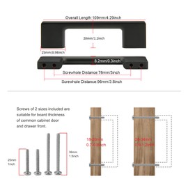 TUNNY 10 Pack Classic Cabinet Handles-3"/76mm Screw Spacing Matte Black Furniture Hardware Handles for Kitchen Cabinets Bedroom Cabinet Pull