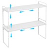 Set of 2 Expandable Cabinet Shelf Organizer, Stackable Kitchen Countertop