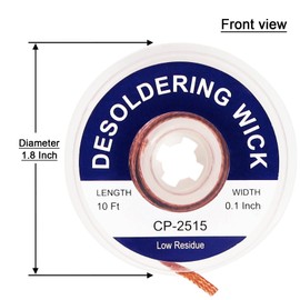 Lesnow solder wick braid 10ft Length Desoldering Wick Braid Remover Tool Solder Sucker 1 piece No-Clean soldering Wick Wire Roll and Disassemble Electrical Components
