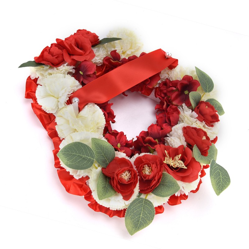 Artificial Heart Shaped Wreaths Wedding Wreaths Fake Flowers Decoration for