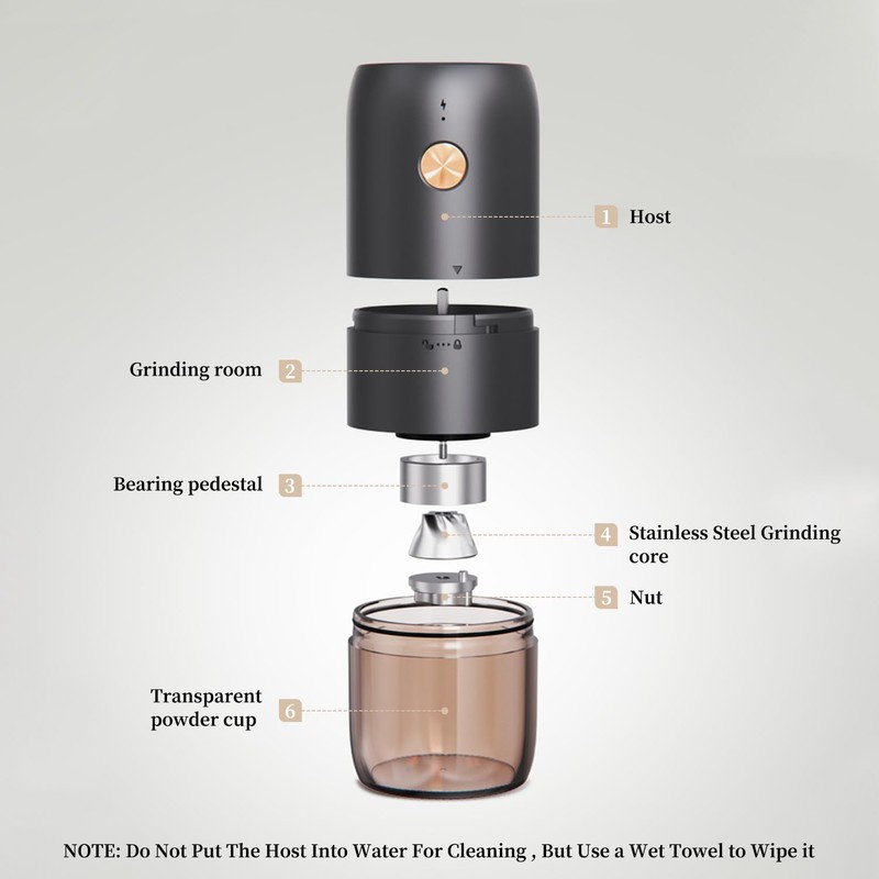 ELMWAY Portable Electric Burr Coffee Grinder by ELMWAY - Rechargeable