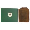 VISCONTI Small Leather Oil Tan Zip Around Four Card Wallet