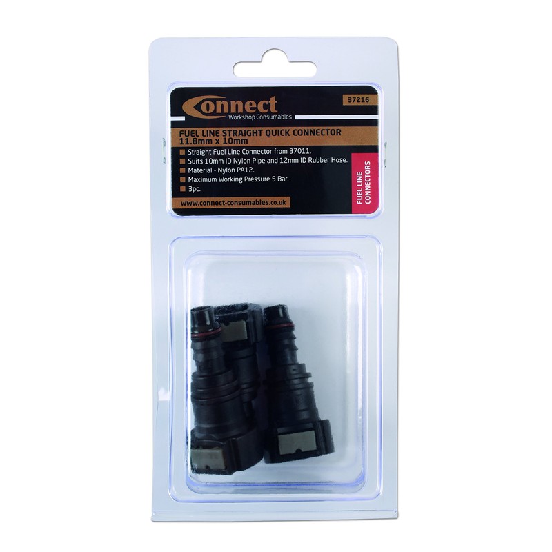 Connect 37216 Fuel Line Straight Quick Connector 11.8mm x 10mm