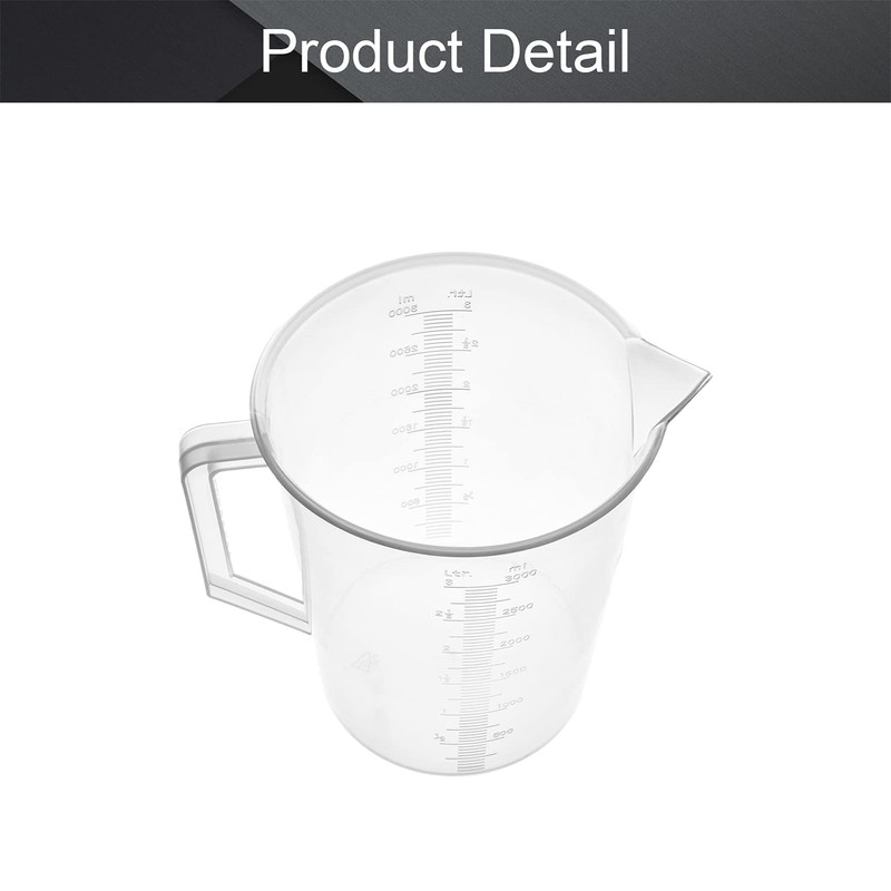Othmro 3000ml Plastic Measuring Cup, Graduated Beaker Large 3L Measuring