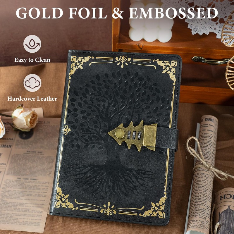 WEMATE Locked Journal with Pen & Gift Box, A5 260
