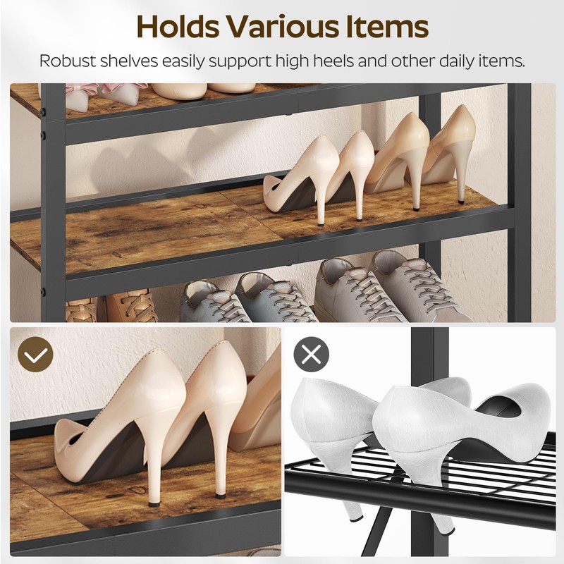 YATINEY Hall Tree, Coat and Shoe Rack, Entryway Coat Rack