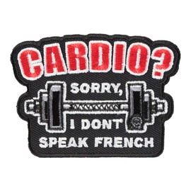 PatchStop Weights Barbell Workout Iron On Patches for Clothing Jeans - 3x2.25in Small DIY Sew On Patch for Jackets Bags - Embroidered Decorative Active Living Patches