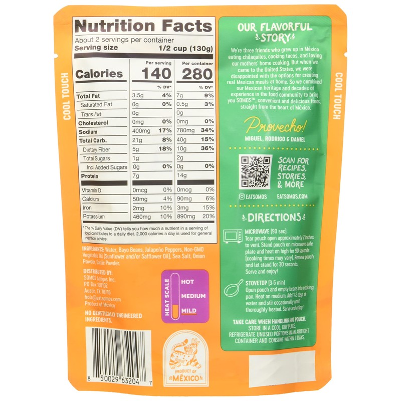 SOMOS Spicy Refried Beans, 10 OZ