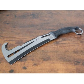 Sierra Zulu 17” Clawhook Machete Rugged Heavy Duty Rubber Handle Tactical Sharp Thick Black