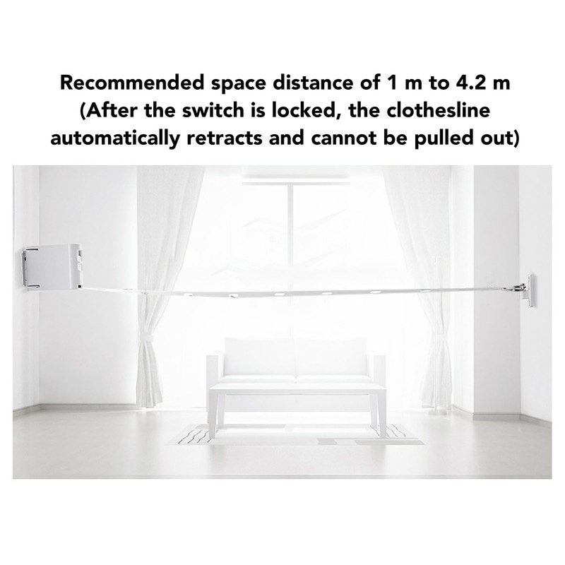 Retractable Clotheslines Punch Free Wind Resistant Wall Mounted Laundry Clothes