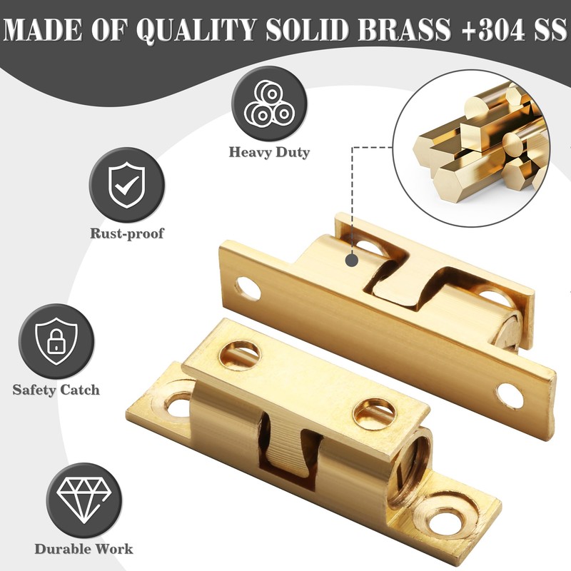 Alise Double Roller Catch Cabinet Latches,Adjustable Double Ball Tension Roller