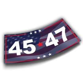 (7.5x3.75) 45 47 Bumper Sticker Trump 2024 Vote Trump US Flag Support Trump Vance President US Flag Vinyl Bumper Sticker for Car Truck, Waterproof UV-Resistant