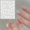 Flower Nail Art Stickers Decals 5D Embossed White Flower Nail