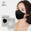 Hwarim Bird-Beak Type KF94 Mask, Large, Individually Wrapped Made in Korea Black, 50 Count