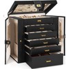 AKOZLIN Huge Jewelry Box Organizer Functional Lockable, Large Leather Jewelry